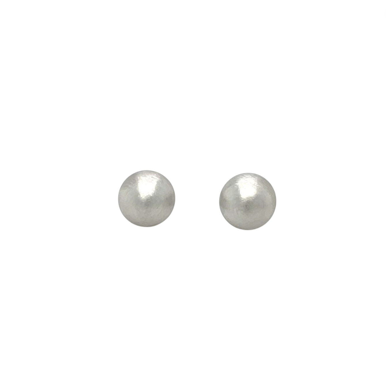 9ct White Gold Satin Ball Stud Earrings (8mm)