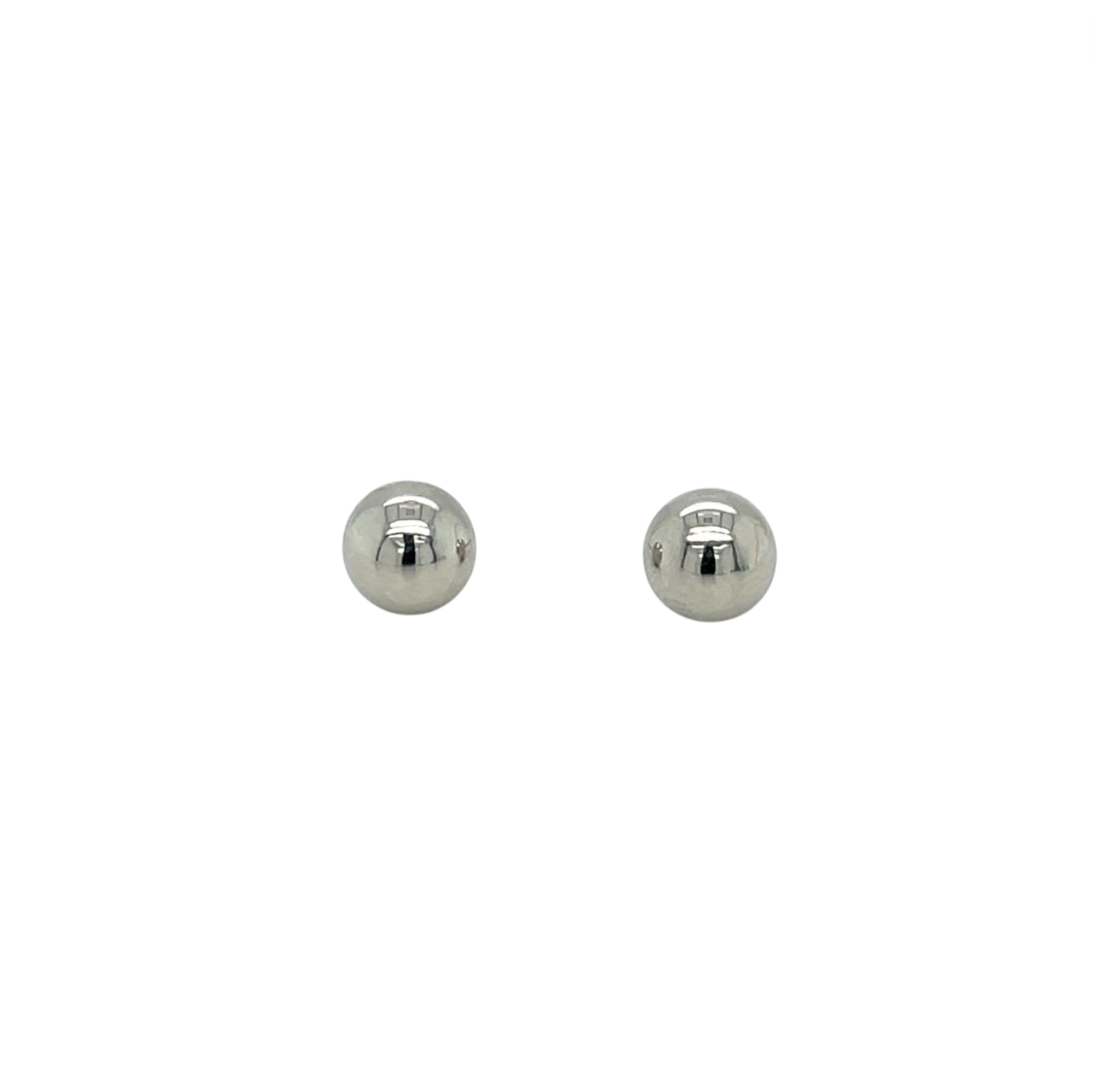 9ct White Gold Polished Ball Stud Earrings (7mm)