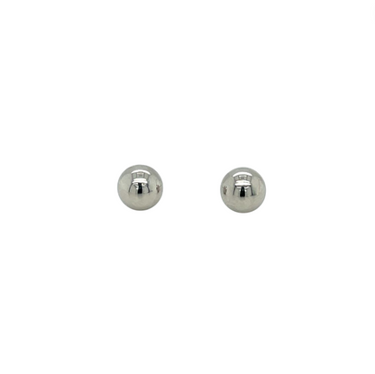 9ct White Gold Polished Ball Stud Earrings (7mm)