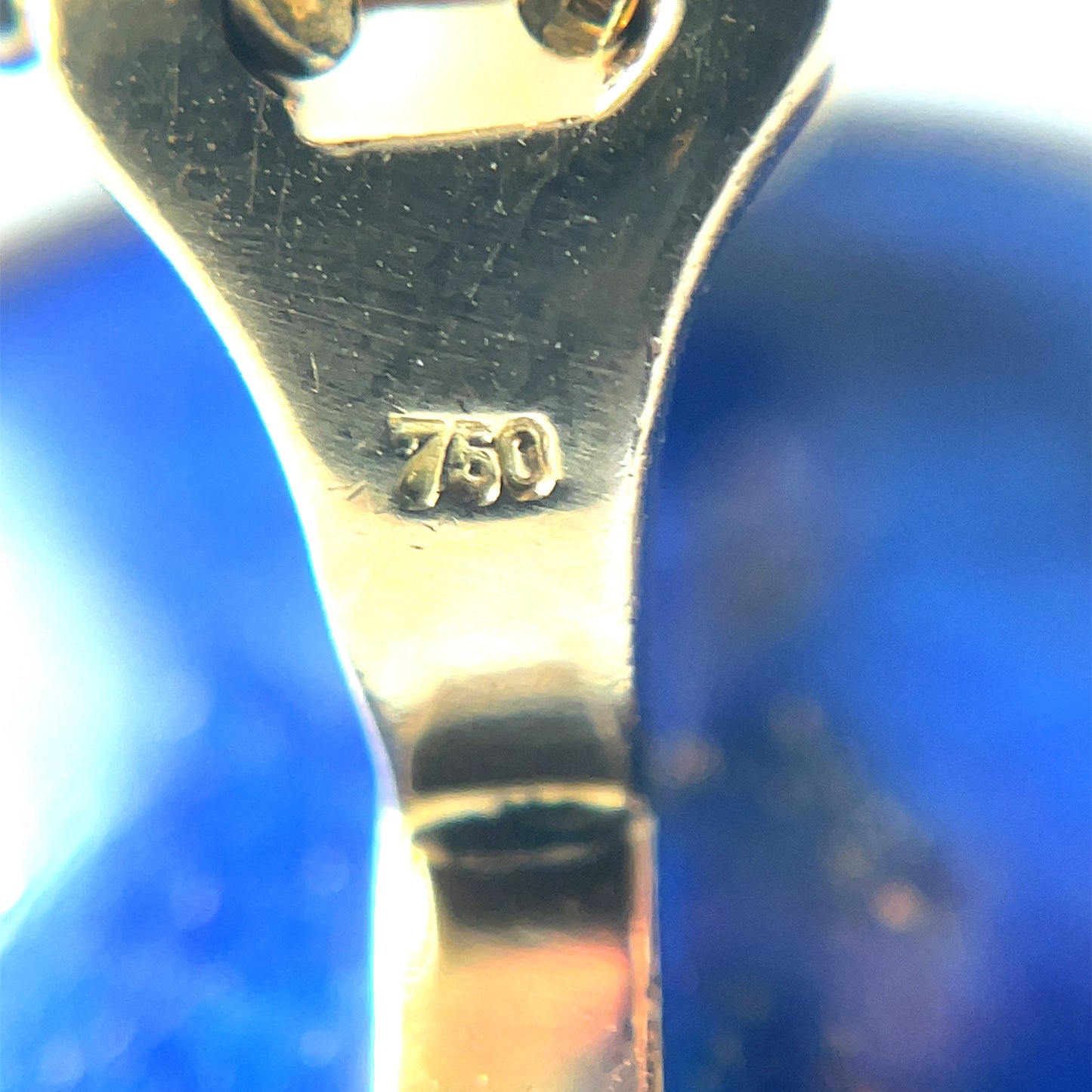 18ct Yellow Gold Lapis Dome Earrings