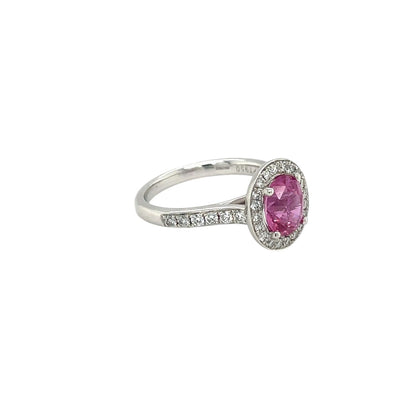 Platinum Sapphire & Diamond Cluster Ring (M)