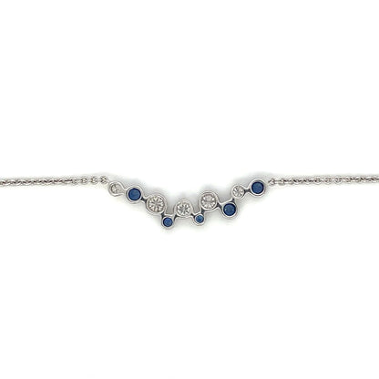 18ct White Gold Sapphire & Diamond Bubble Necklace