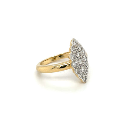 18ct Yellow Gold Marquise Diamond Cluster Ring