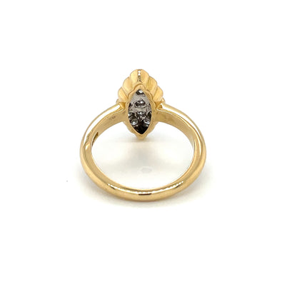 18ct Yellow Gold Marquise Diamond Cluster Ring