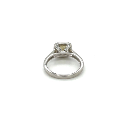 Platinum Yellow Diamond Cluster Ring