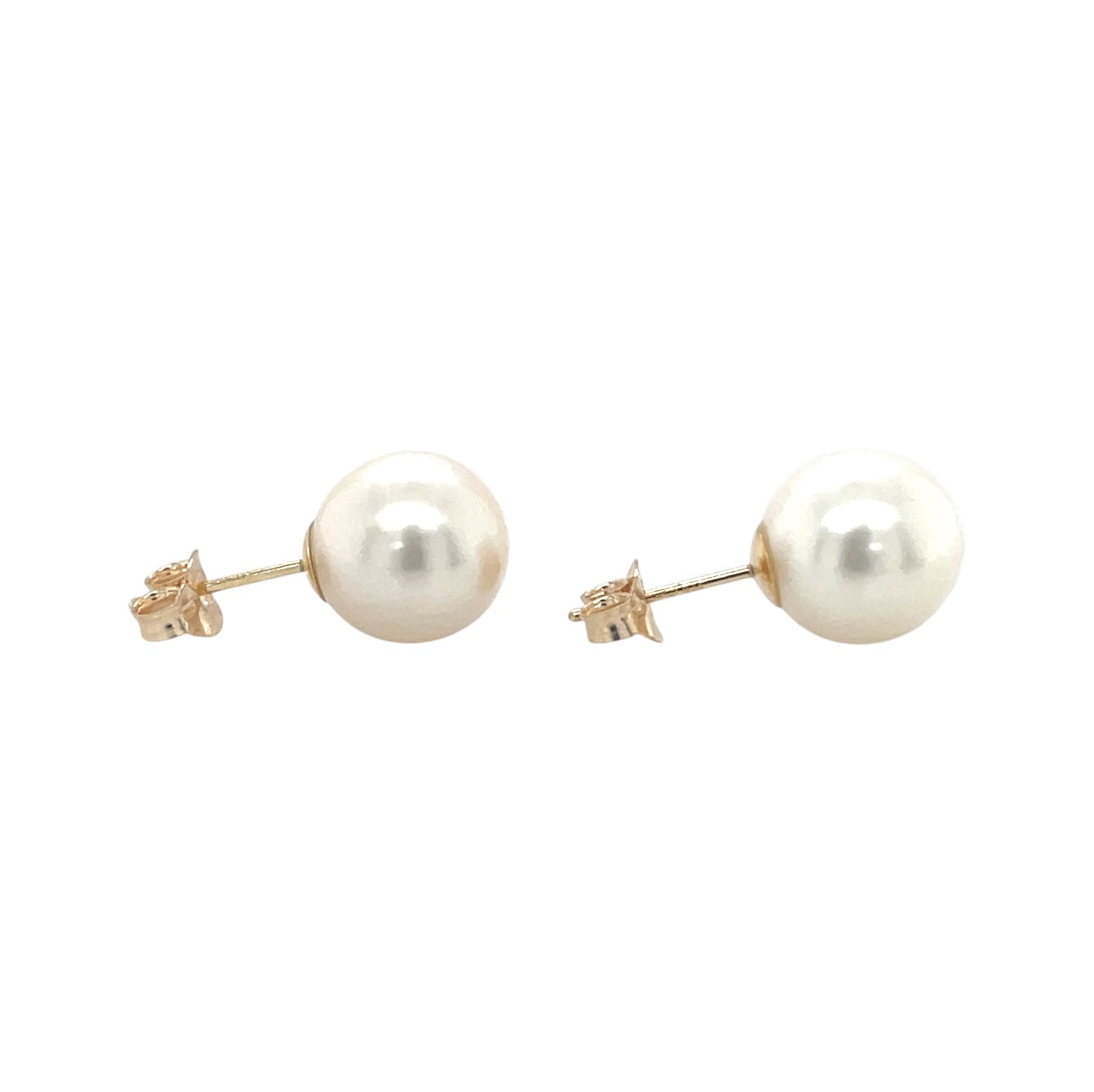 9ct Yellow Gold 9mm Freshwater Pearl Stud Earrings