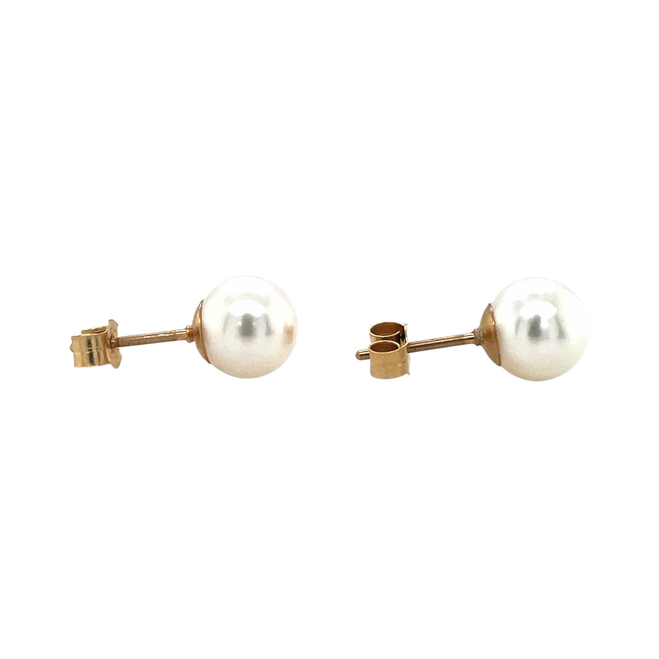 9ct Yellow Gold Freshwater Pearl Stud Earrings (8-8.5mm)