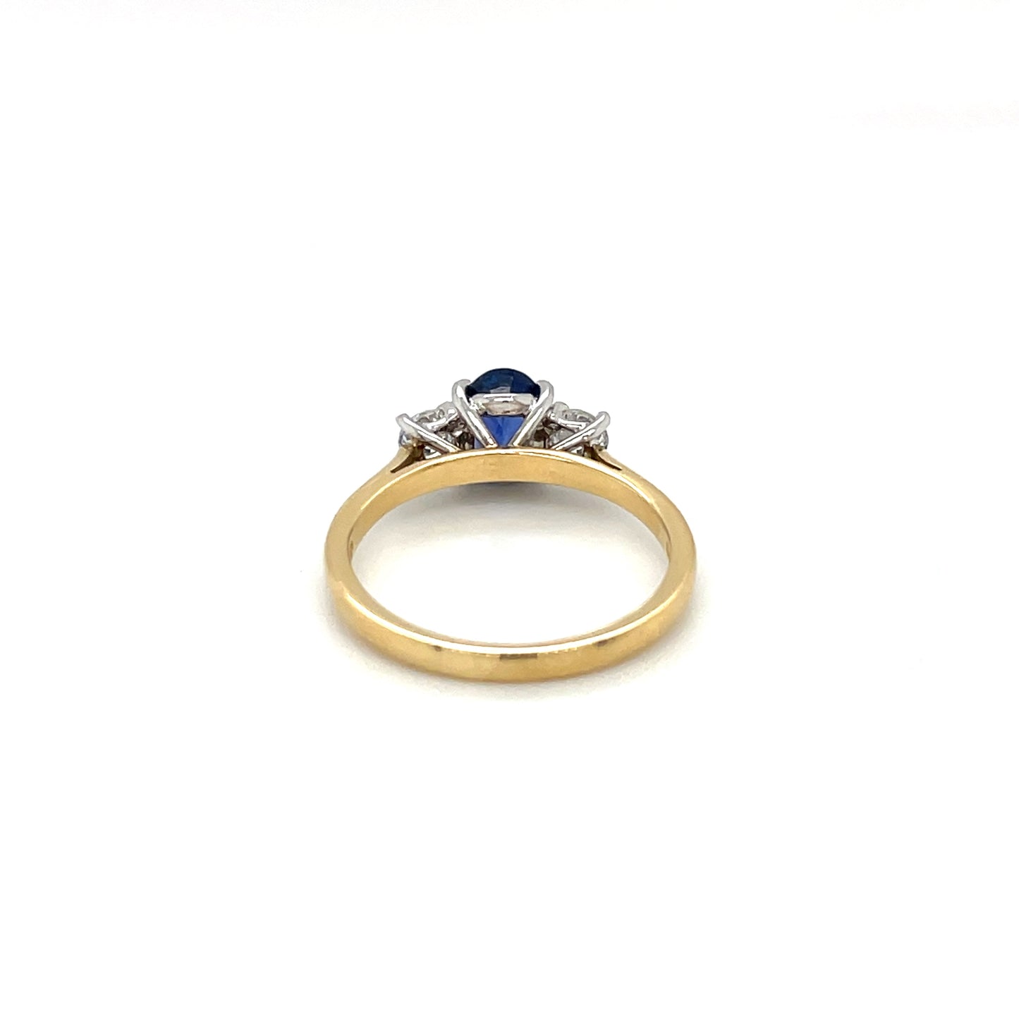 18ct Yellow Gold Sapphire & Diamond Three-Stone Ring