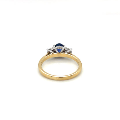 18ct Yellow Gold Sapphire & Diamond Three-Stone Ring