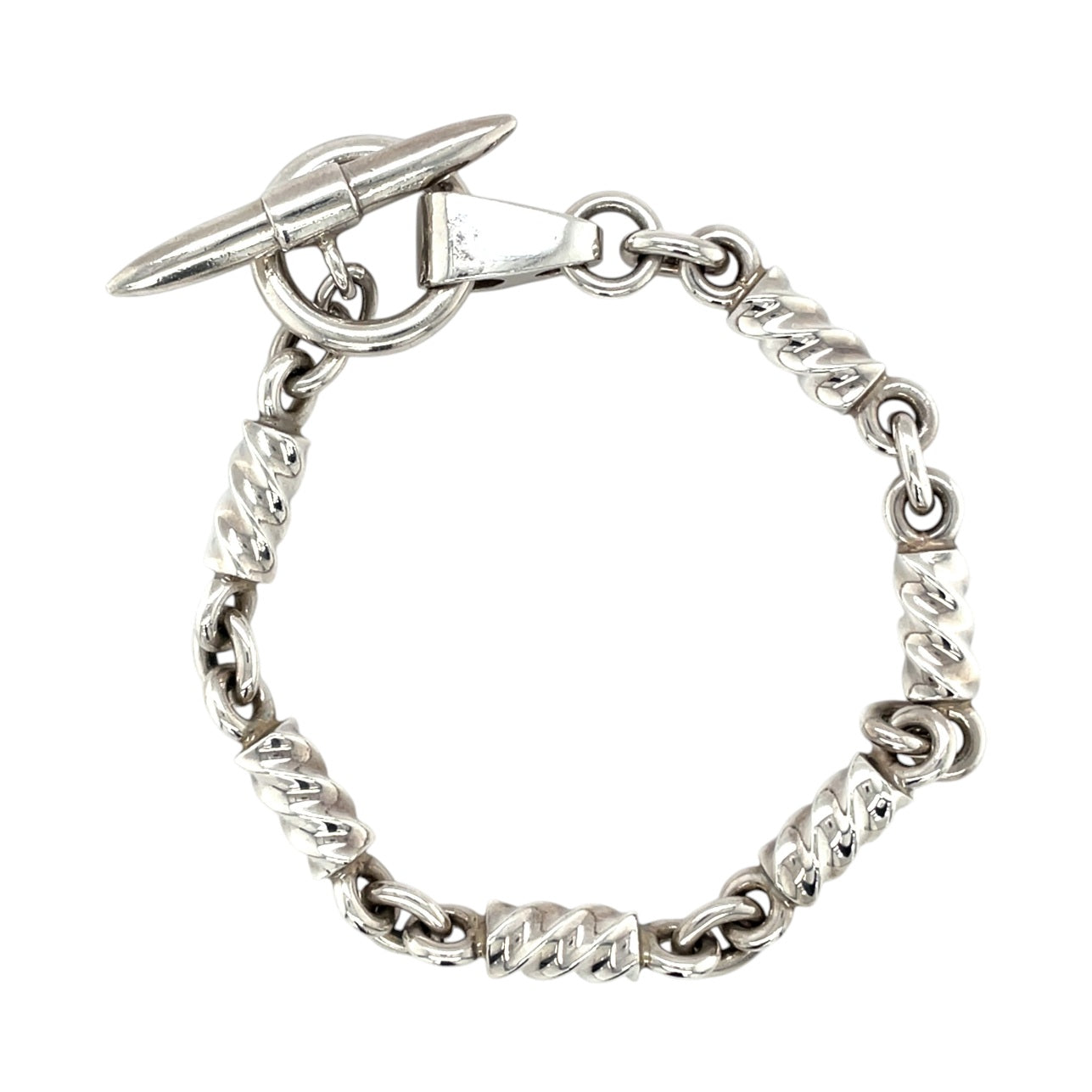 Silver Heavy Twist Bracelet (8")