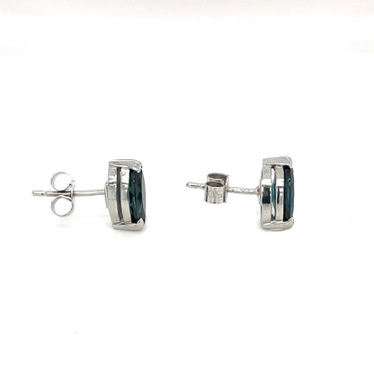 18ct White Gold Marquise Sapphire Earrings