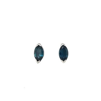 18ct White Gold Marquise Sapphire Earrings