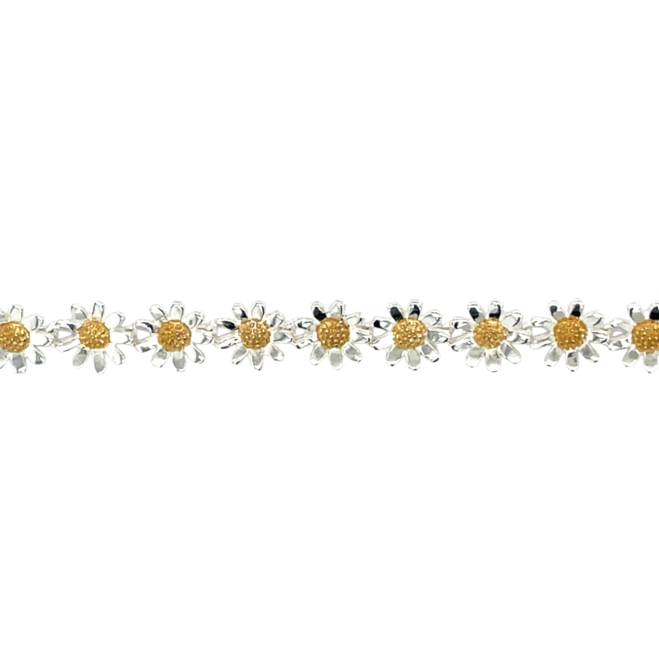 Silver & Gold Plated Daisy Necklace (16-18")