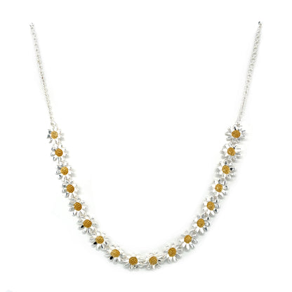 Silver & Gold Plated Daisy Necklace