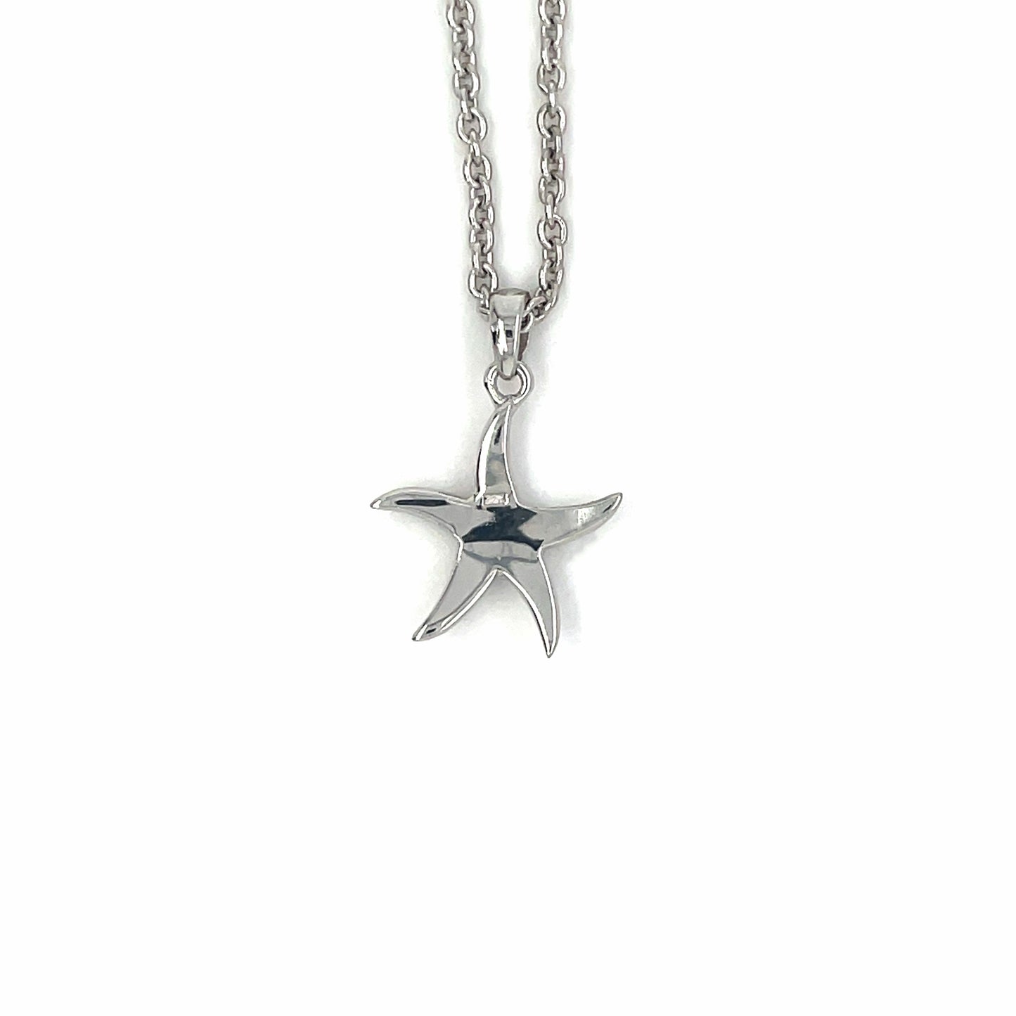 Silver Small Starfish Pendant & Chain
