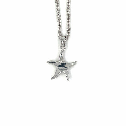 Silver Small Starfish Pendant & Chain