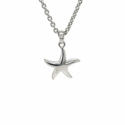 Silver Small Starfish Pendant & Chain