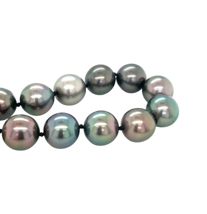 18ct White Gold Diamond & Tahitian Pearl Necklace