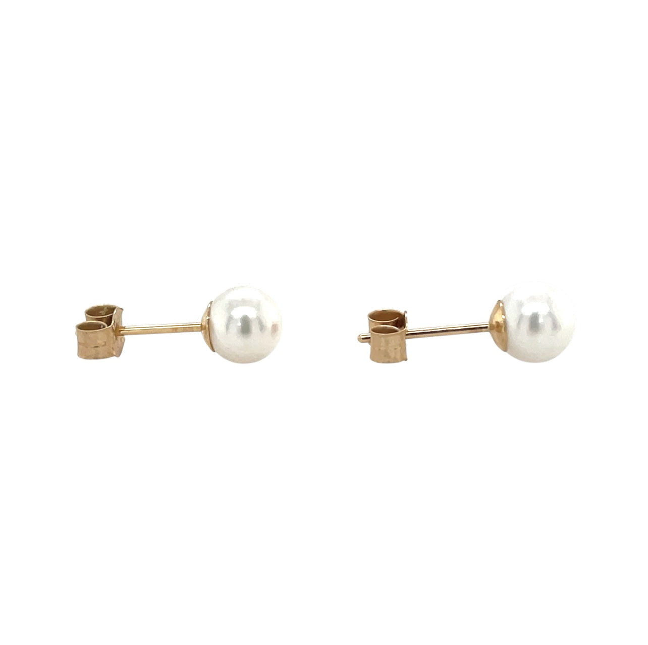 9ct Yellow Gold Akoya Pearl Stud Earrings (6-6.5mm)