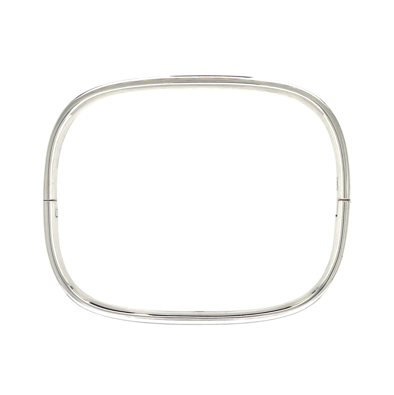 Silver Rectangle Hinged Bangle