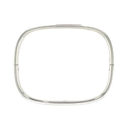 Silver Rectangle Hinged Bangle