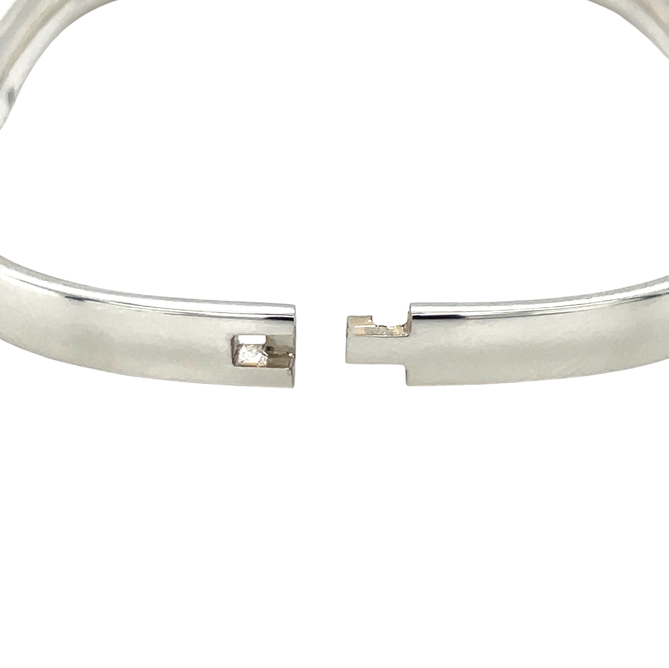 Silver Rectangle Hinged Bangle