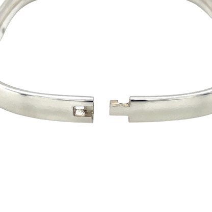 Silver Rectangle Hinged Bangle