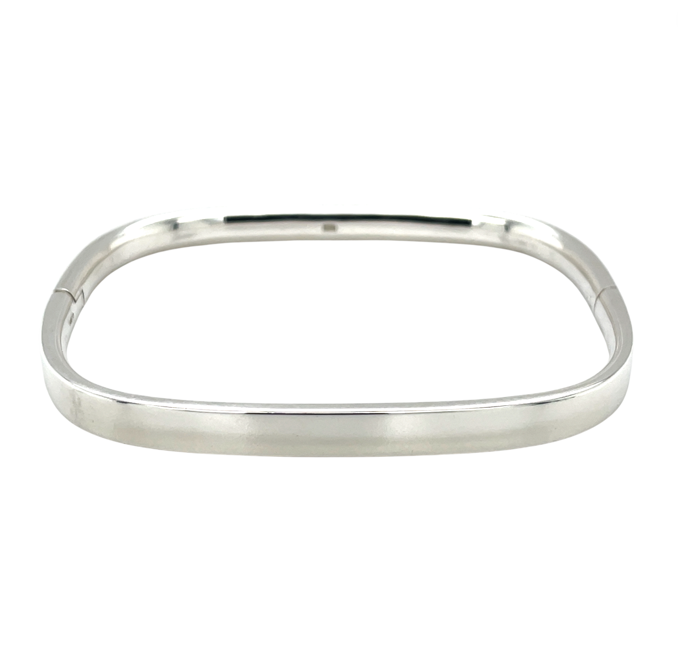 Silver Rectangle Hinged Bangle