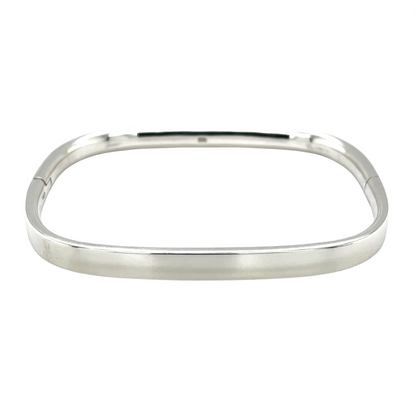 Silver Rectangle Hinged Bangle