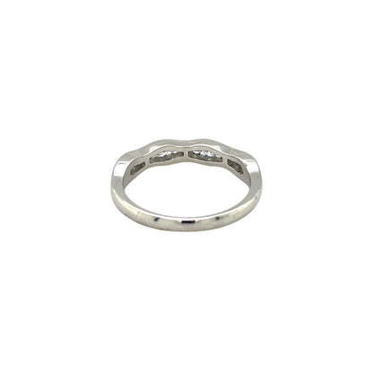 Platinum Wavy Diamond Half-Set Eternity Ring (P)