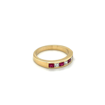 18ct Yellow Gold Ruby & Diamond Eternity Ring