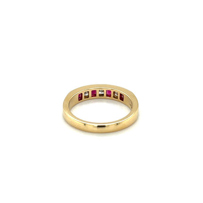 18ct Yellow Gold Ruby & Diamond Eternity Ring