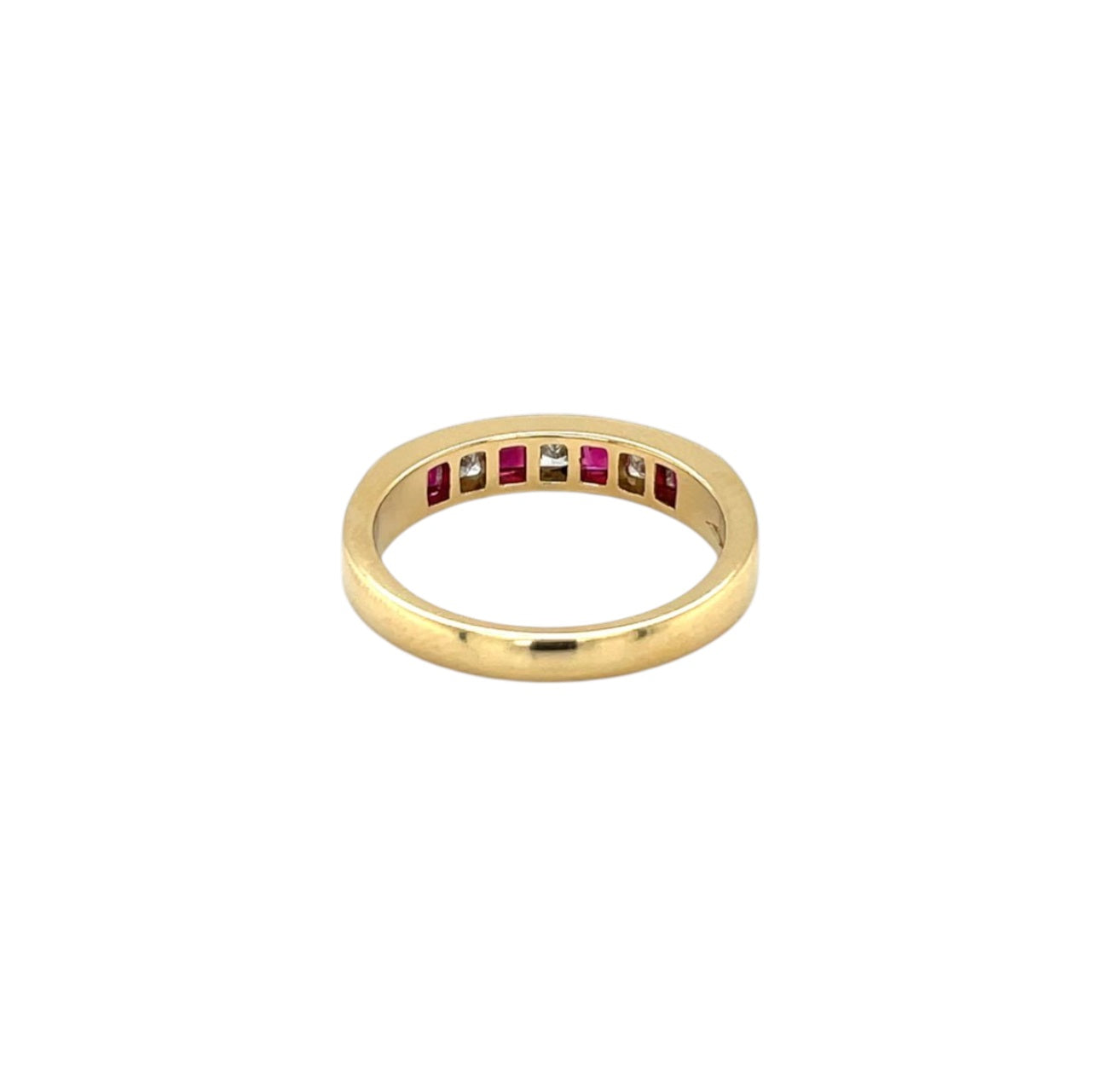 18ct Yellow Gold Ruby & Diamond Eternity Ring (N)