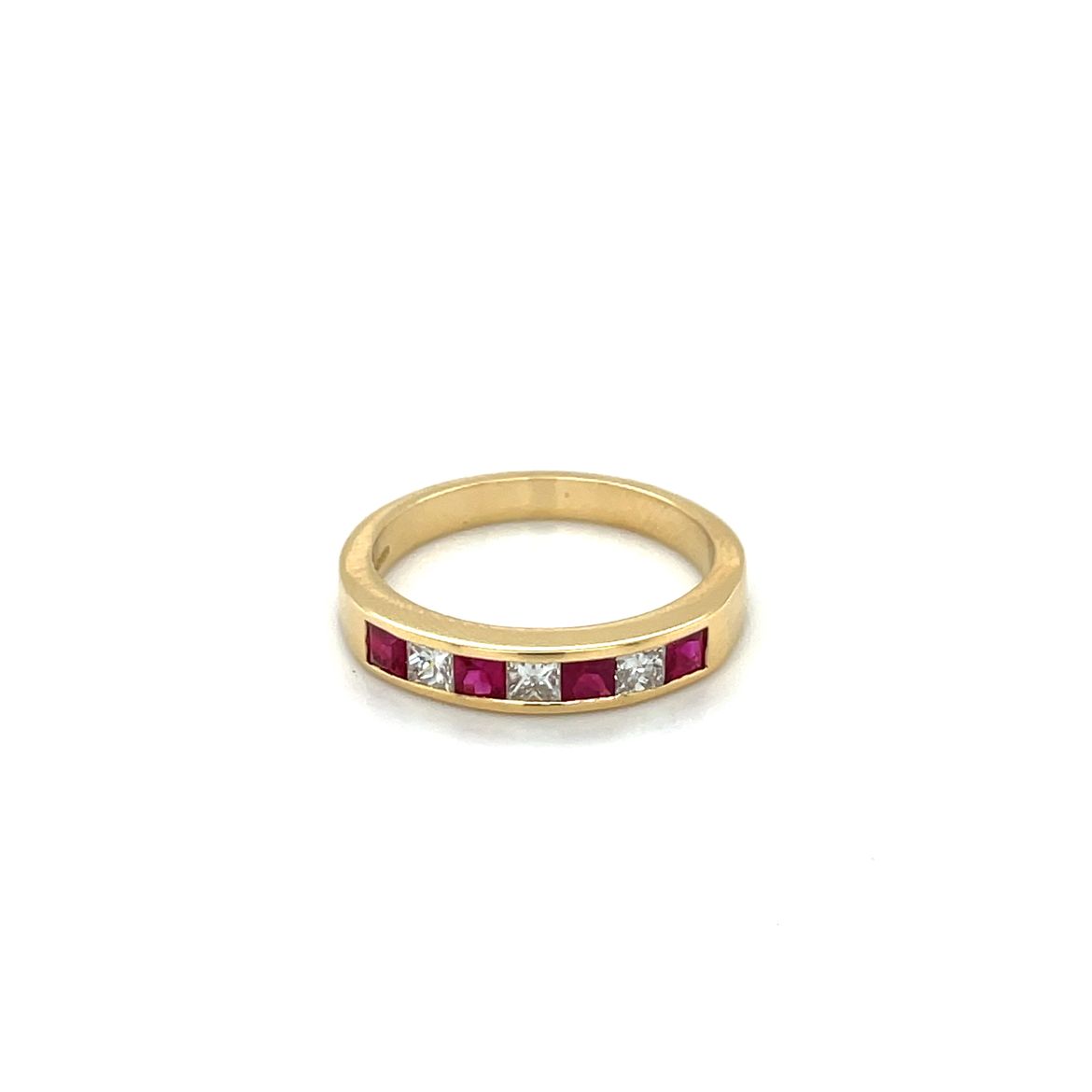 18ct Yellow Gold Ruby & Diamond Eternity Ring