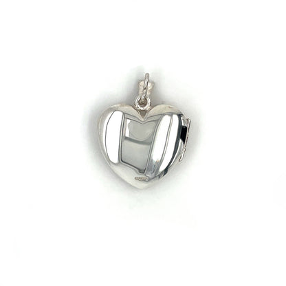 Silver Engraved Heart Locket Pendant