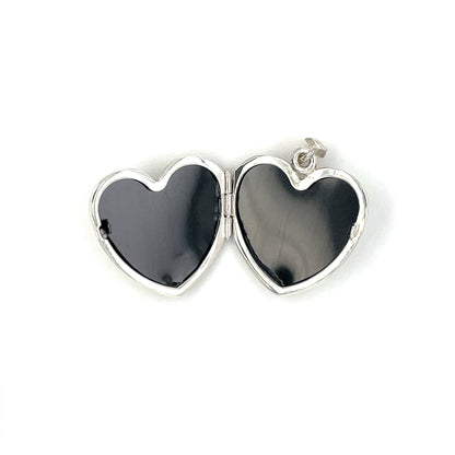 Silver Engraved Heart Locket Pendant