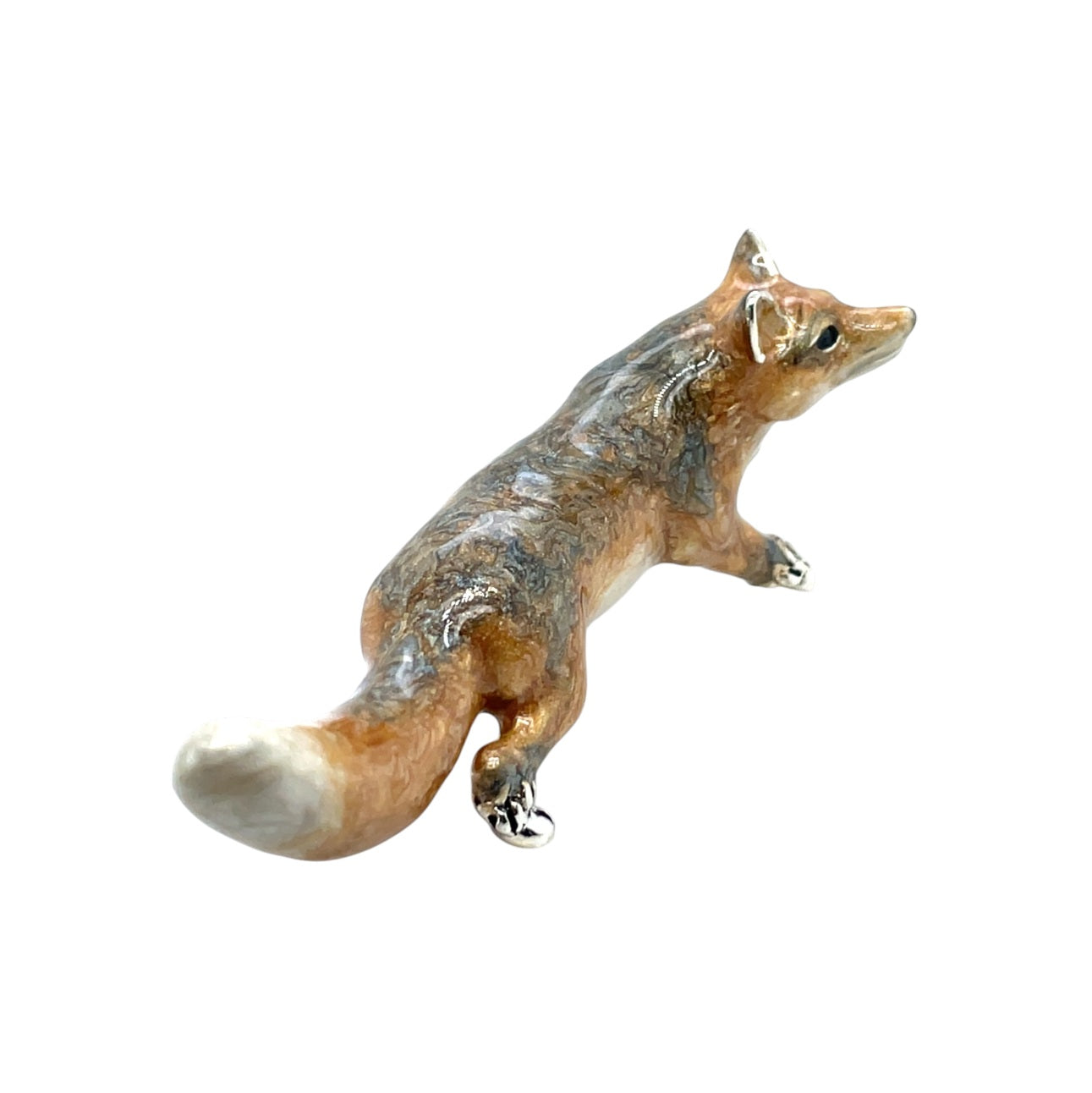 Saturno Silver & Enamel Large Fox