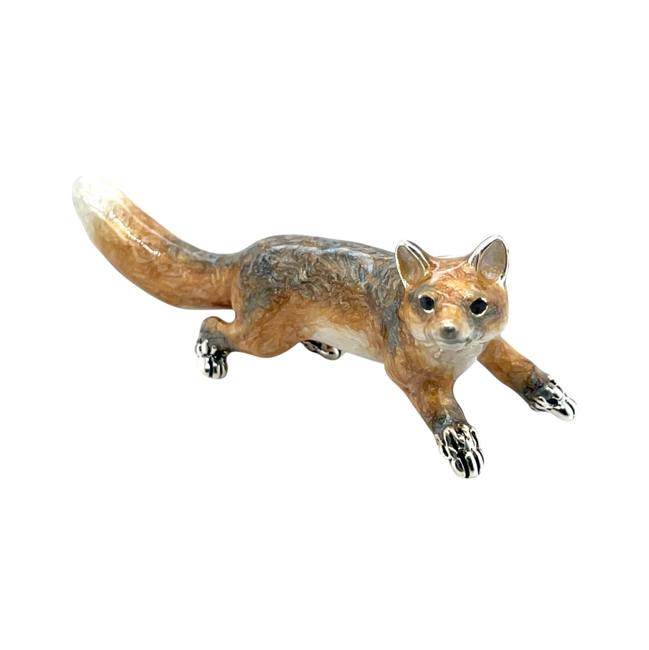 Saturno Silver & Enamel Large Fox
