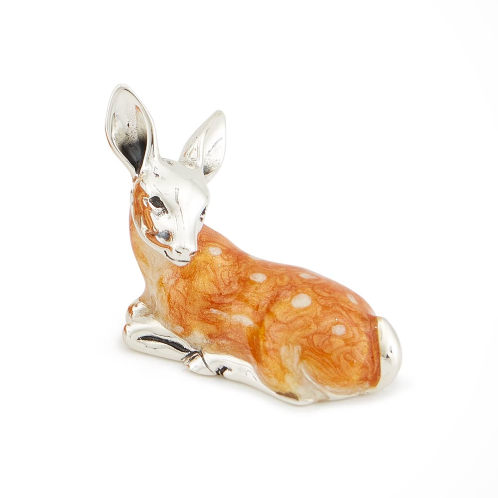 Saturno Silver & Enamel Small Lying Deer