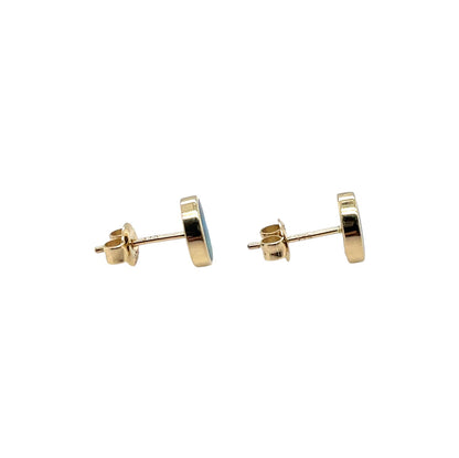 9ct Yellow Gold Oval Opal Doublet Stud Earrings