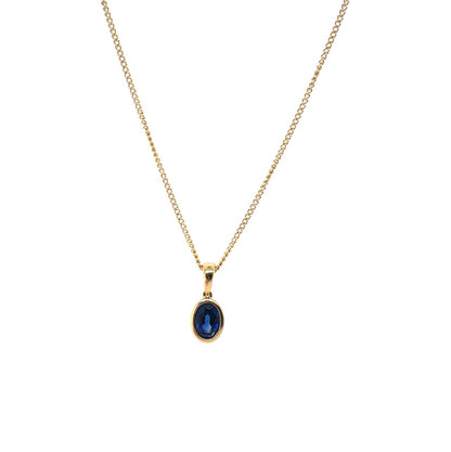 18ct Yellow Gold Oval Sapphire Pendant