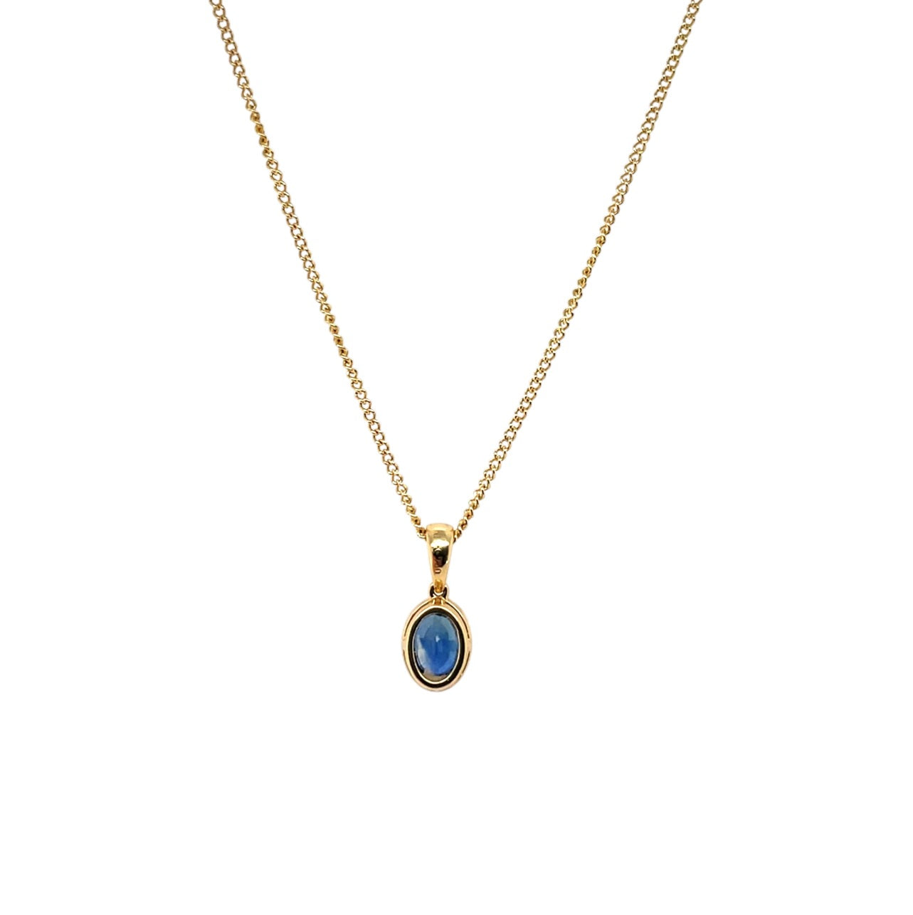 18ct Yellow Gold Oval Sapphire Pendant