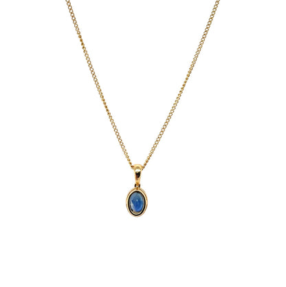 18ct Yellow Gold Oval Sapphire Pendant
