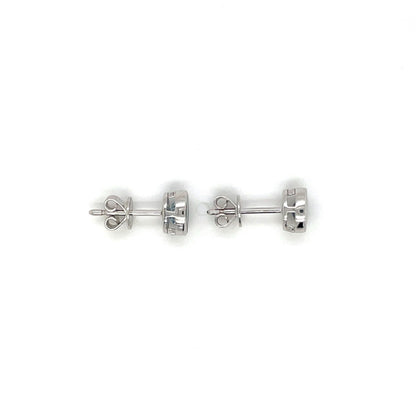 9ct White Gold Aquamarine Stud Earrings