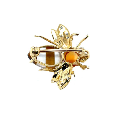 18ct Yellow Gold Bee Brooch