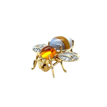 18ct Yellow Gold Bee Brooch