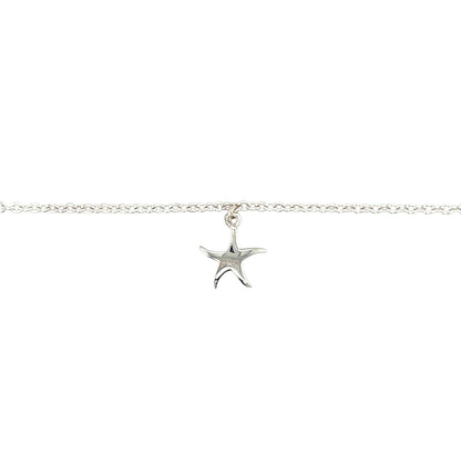 Silver Delicate Starfish Charm Bracelet (8")