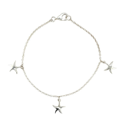 Silver Delicate Starfish Charm Bracelet (8")