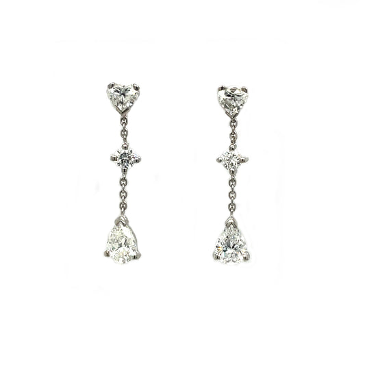 18ct White Gold Diamond Drop Earrings