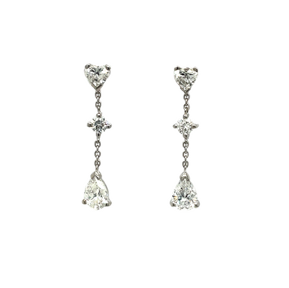 18ct White Gold Diamond Drop Earrings